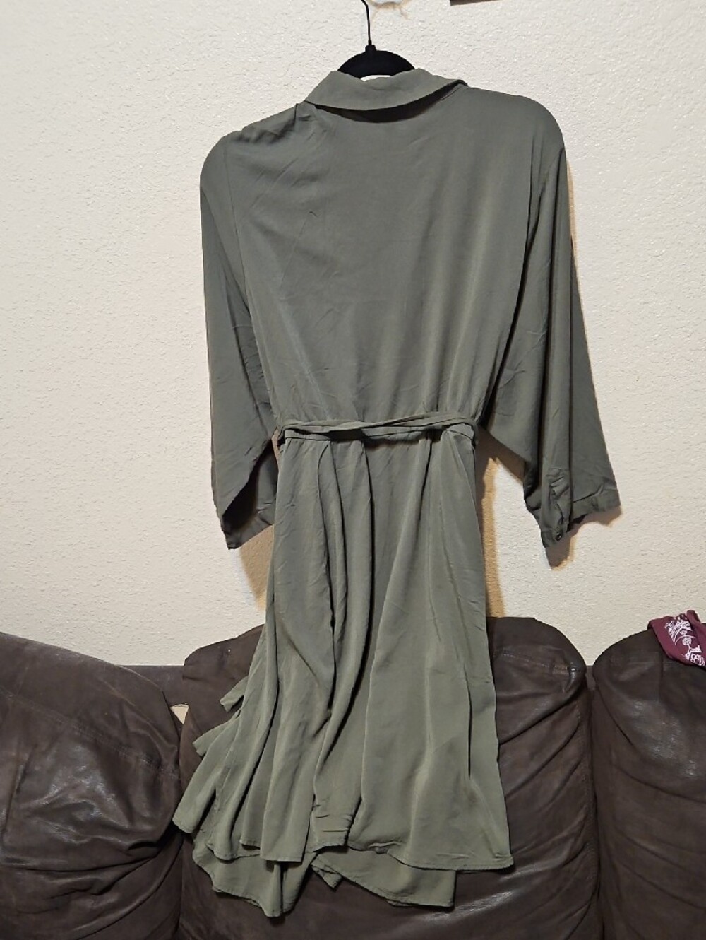 torrid Olive Green Long Sleeve Shirt Dress - Picture 5 of 9